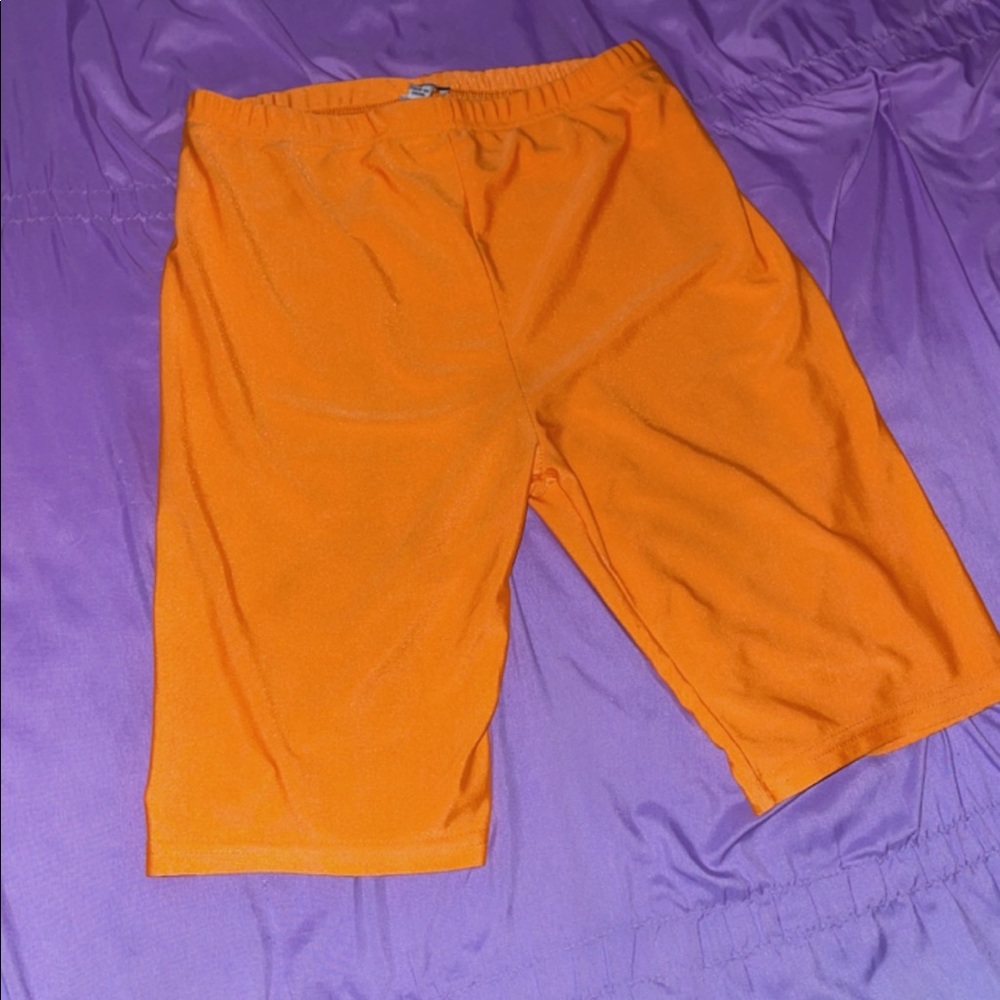 Orange biker shorts